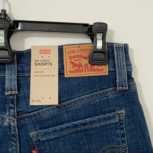 LEVI'S Sculpt Hypersoft Original Style Mid Length Denim Stretch Jean Shorts - Picture 9 of 12